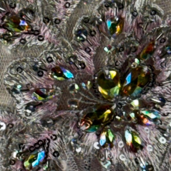 Tony Bowls Jeweled & Lace Bodice Pink Tulle & Silver Short Bubble Dress … - Picture 12 of 13